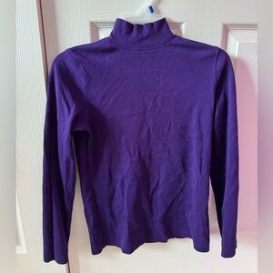 St. John's Bay Fitted Long Sleeve Purple Tee